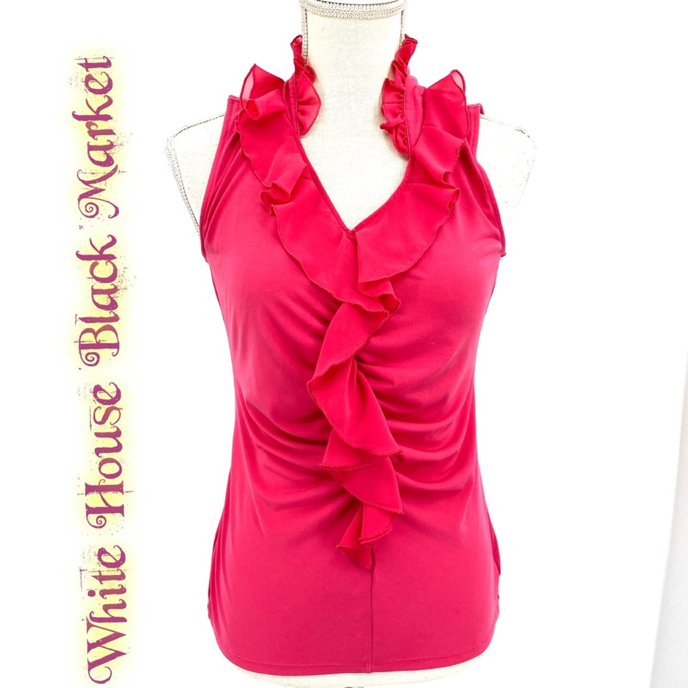 WHBM PINK Sleeveless ruffled blouse